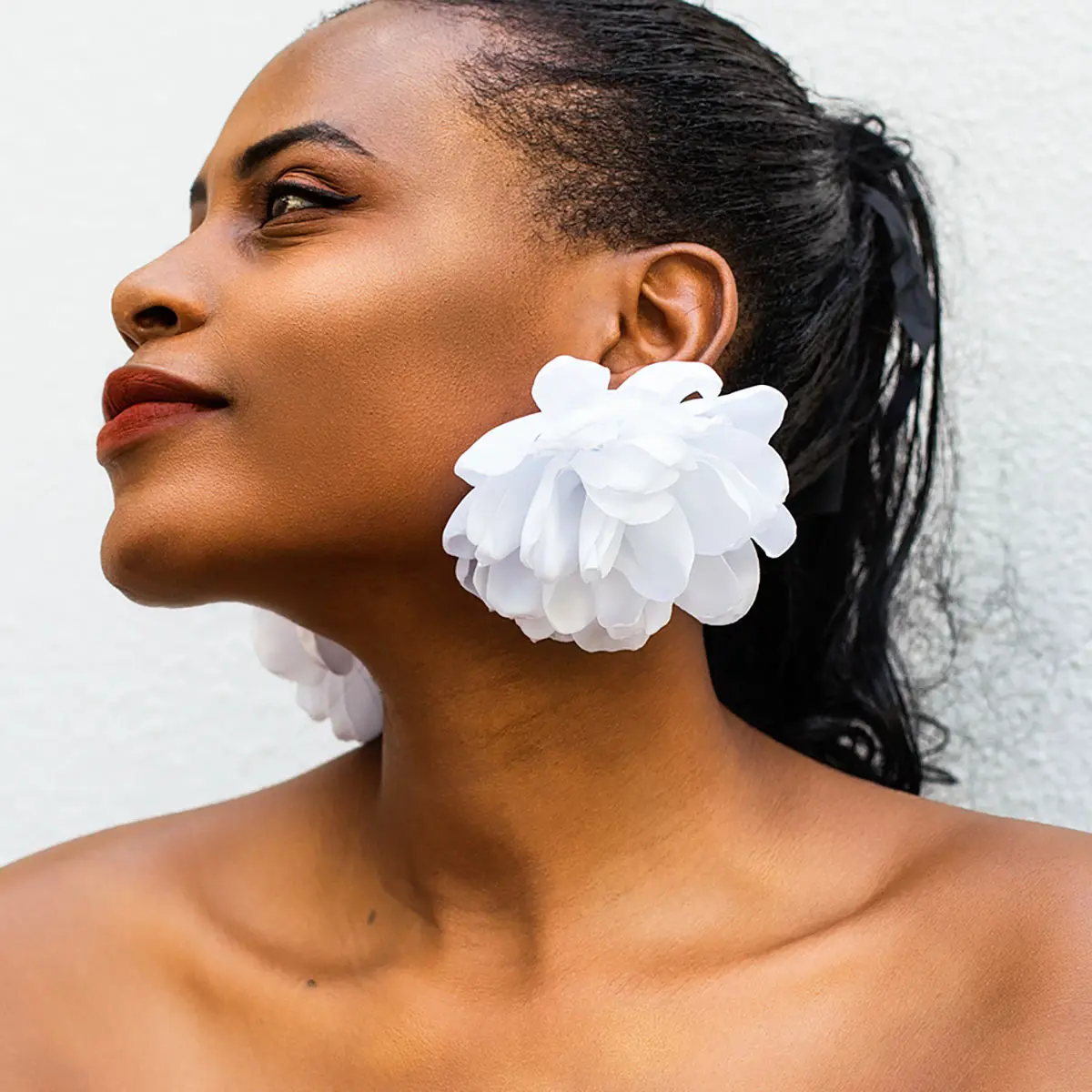 Salircon Übertriebene Satin Elegante Große Blume Tropfen Ohrringe Vintage Mode Party frauen Ohrringe Hochzeit Bankett Schmuck