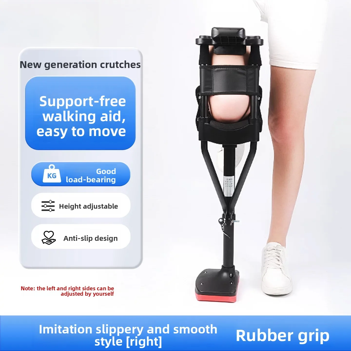 In hoogte verstelbare enkelbeens ondersteuning voor volwassenen, handsfree knie-krukken, okselkrukken