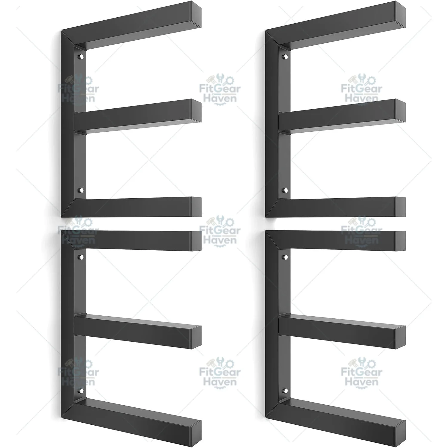 4-Piece wood storage rack Wall-mounted wood storage rack Metal wood finishing rack for shed garages