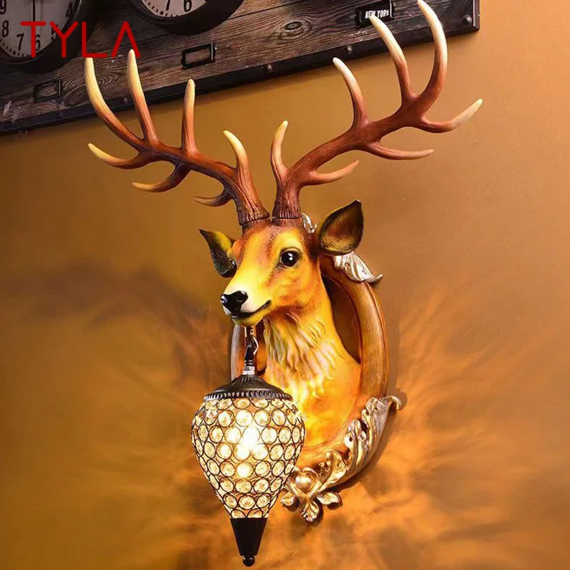 

TYLA Contemporary Antler Wall Lamp Personalized And Creative Living Room Bedroom Hallway Aisle Decoration Light