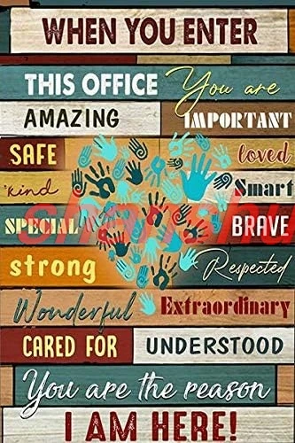 Social Worker, When You Enter This Office, You are Amazing Metal Tin Sign Retro Cottage Garden Restaurant Farm Coffee S sha sign