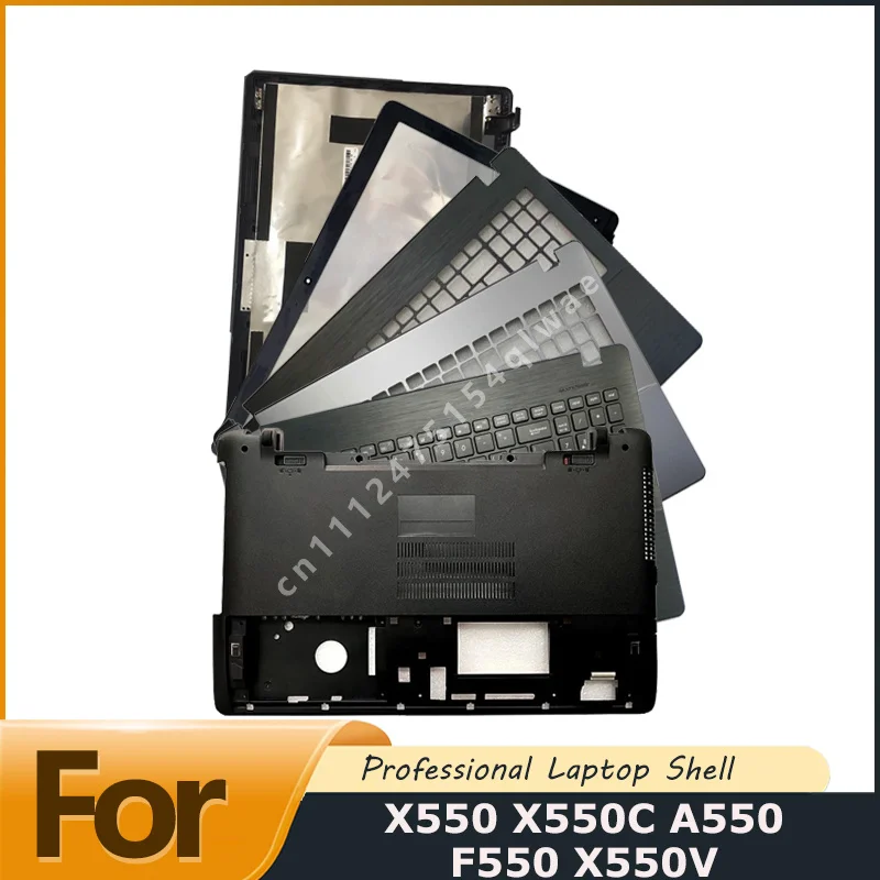 Nova Tampa Traseira da Tela do Laptop, Moldura da Tela, Apoio para as Mãos, Base Inferior / Teclado / Dobradiças de Substituição para X550 X550C A550 F550 X550V