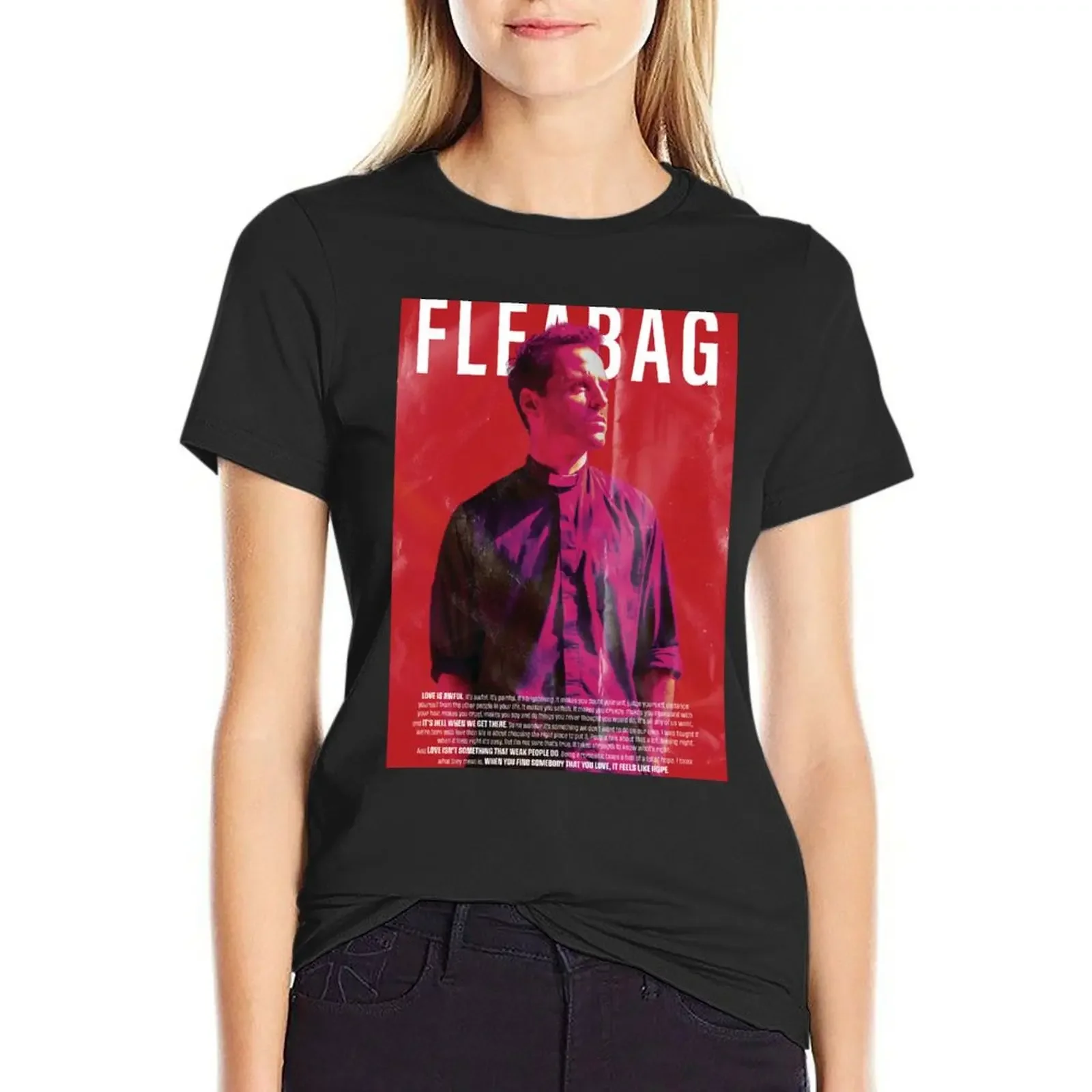 

fleabag love is awful T-Shirt Female clothing shirts graphic tees heavyweights Women clothes