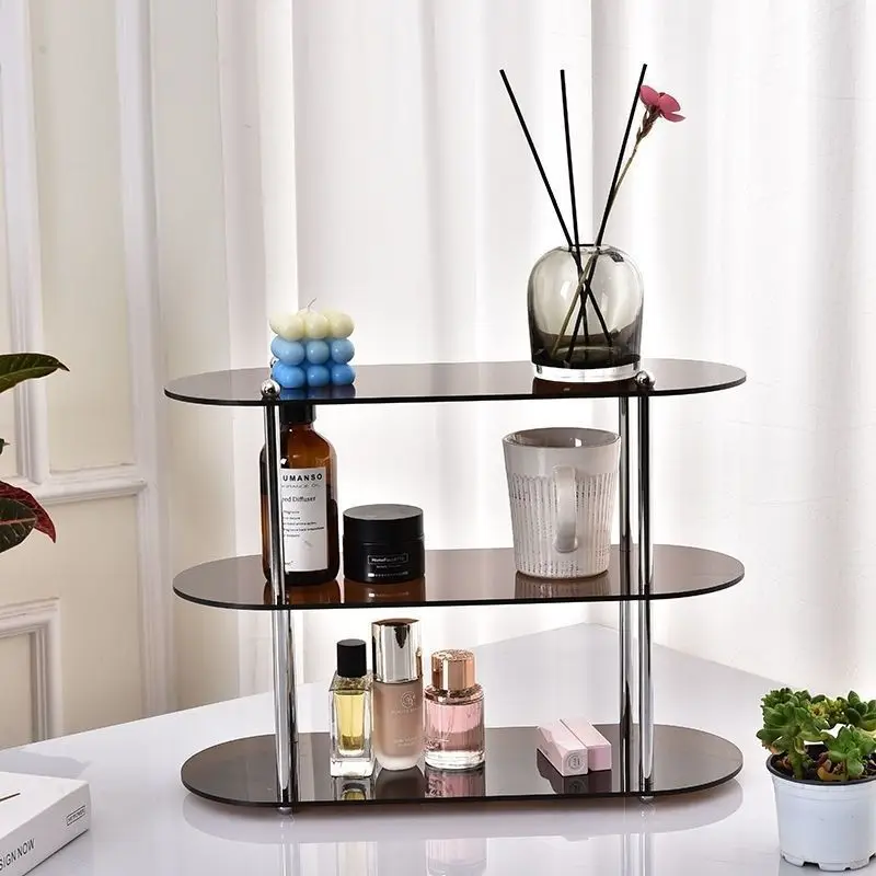 

2-3 Tier Clear Water Cup Acrylic Stand Tabletop Display Shelf, Makeup Perfume Holder Bathroom Organizer,Spice Rack for Kitchen