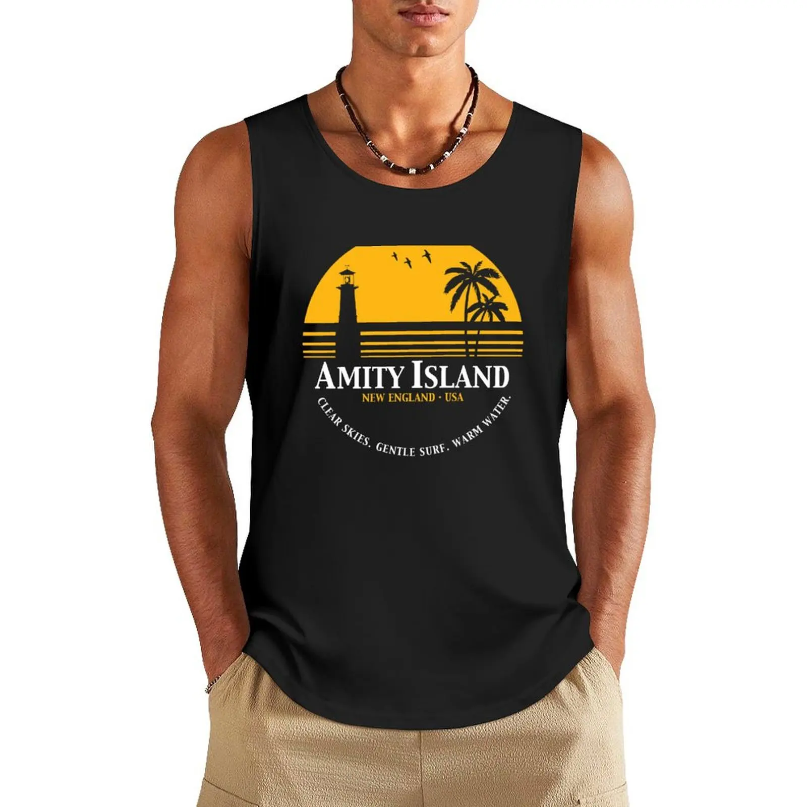 

Amity Island Tank Top Short sleeve man sexycostume Male clothes Men's t-shirts