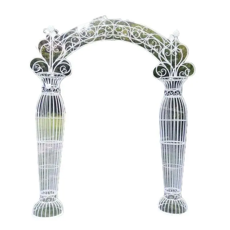 

European Wedding Wrought Iron Arch Shelf Wedding Admission White Flower Door Shooting Props Ornament Garden Arch
