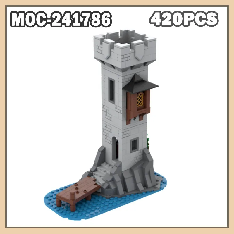 

MOC-241786 Средневековый остров, башня, строительный блок в сборе, набор «сделай сам», украшение для рабочего стола, креативные игрушки, 420 шт.