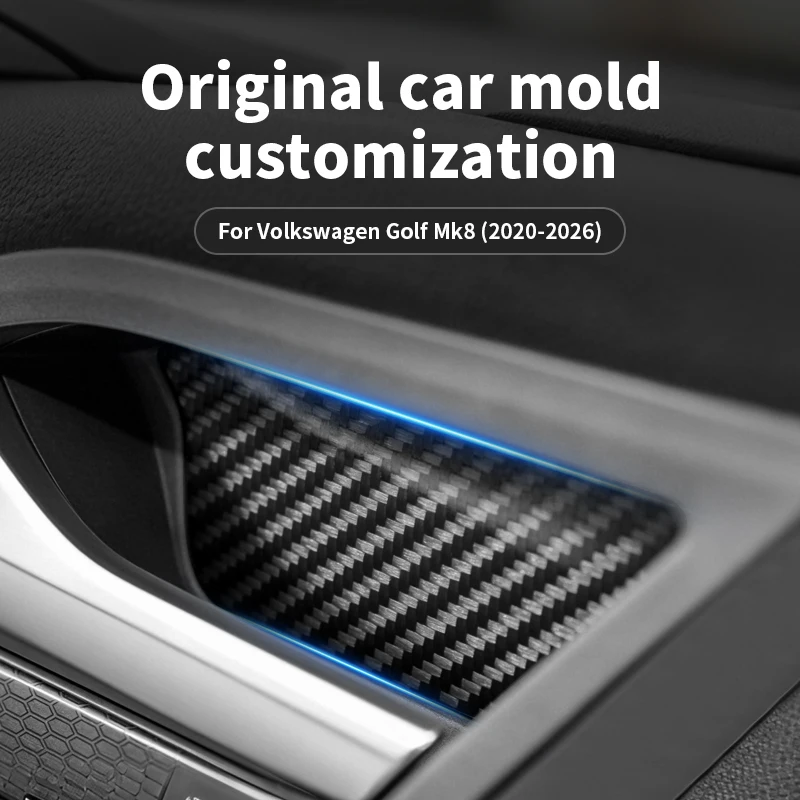 

Carbon Fiber For Volkswagen Golf Mk8 (2020-2026) Car Door Handle Recess Protector Trim Sticker Anti Scratch Interior Accessories