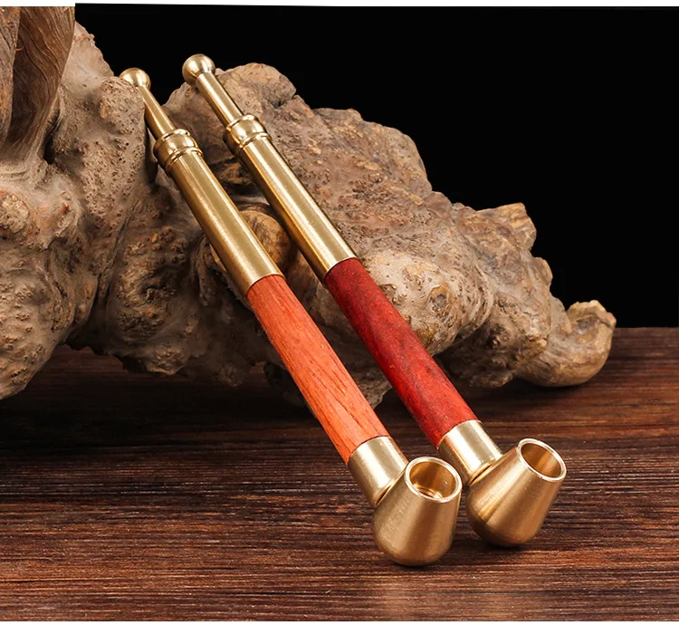 Classic Tobacco Pipe with Small Bowl fit 8mm Cigarettes or 10mm Small Cigar Metal Smoking Pipe Gift for Men