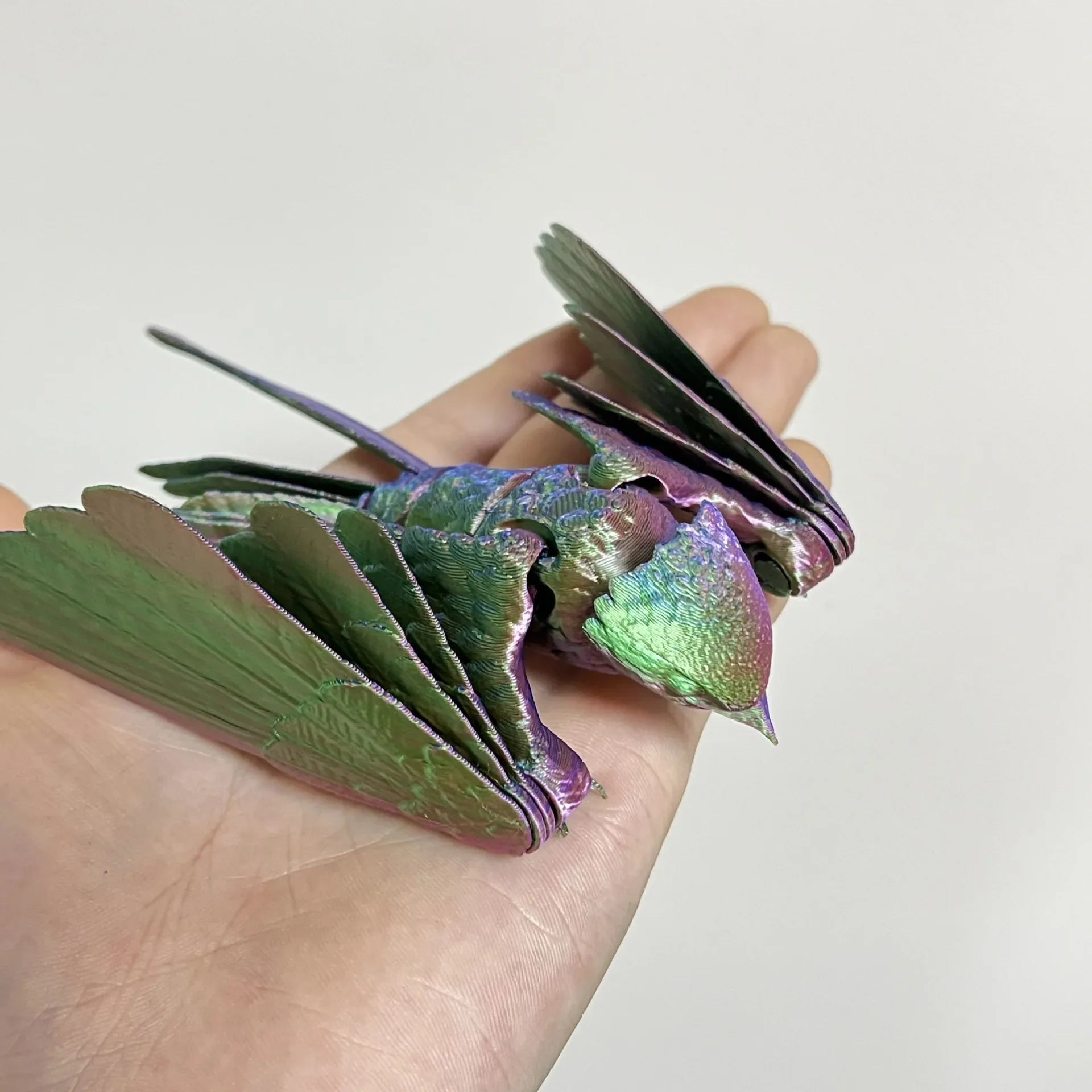 نموذج الطيور التدرج اللون المطر ابتلاع ثلاثية الأبعاد الطباعة اليد لعبة نموذج المفاصل المنقولة ديكور المنزل سطح المكتب الحرف عمل الشكل #5