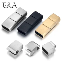 Extended Stainless Steel Clasp Three Parts Magnetic Clasps 12*6mm 8*5mm for Leather Bracelet DIY Jewelry Making Accessories