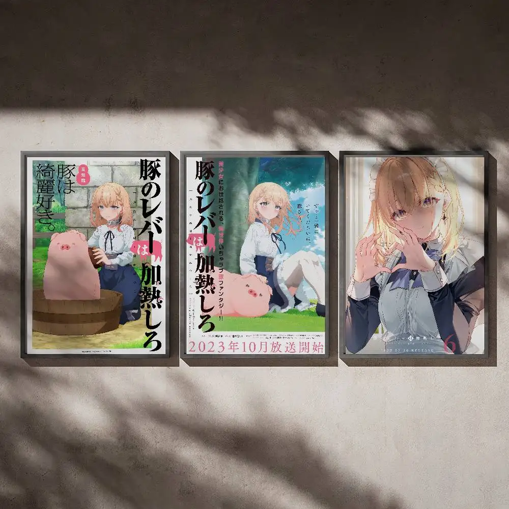 

B-Butareba Anime Cute Poster Posters,waterproof Paper Stickers,coffee Shops,bar Living Rooms