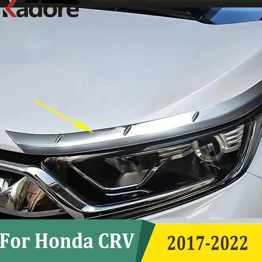 

For Honda CRV CR-V 2017 2018 2019-2022 Chrome Headlight Eyebrow Strips Front Lamp Cover Trim Car Styling Accessories