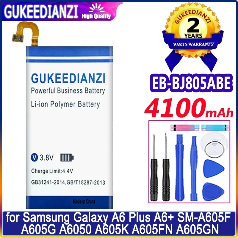 GUKEEDIANZI Battery EB-BJ805ABE 4100mAh for Samsung Galaxy A6 Plus A6Plus A6+ SM-A605F A605G A6050 A605K A605FN