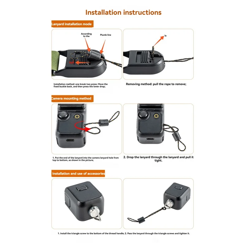 JABS-регулируемый ремешок на запястье для DJI Pocket3, регулируемый ремешок с защитой от потери для DJI Action5pro/4/3/Insta360 X4 3/Go3s/Ace/Gopro13/1