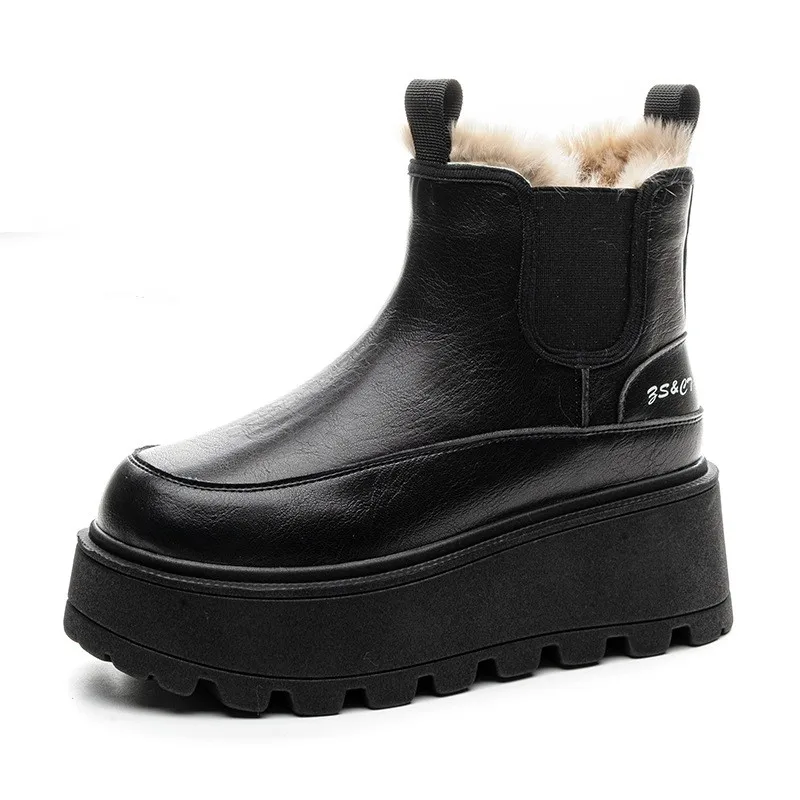 

Women's Retro Winter Snow Boots Thick Cotton Lined Comfortable Short Casual Boots Warm Thick Fleece Lined Women's Ankle Boots