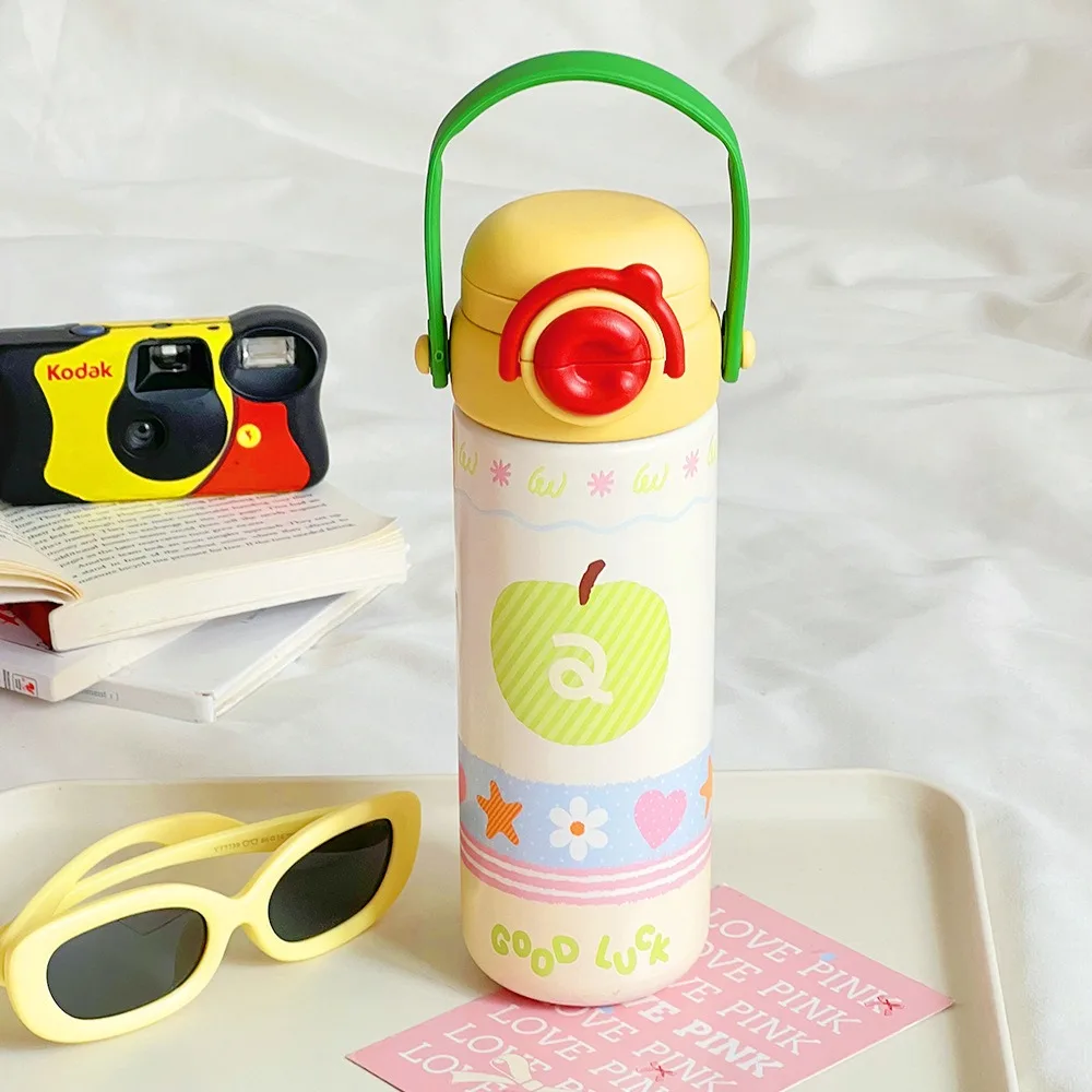 

Cute 500ml Coffee Cup Portable Stainless Steel Insulated Cup High-Capacity Thermal Water Bottle Vacuum Mug Drinkware