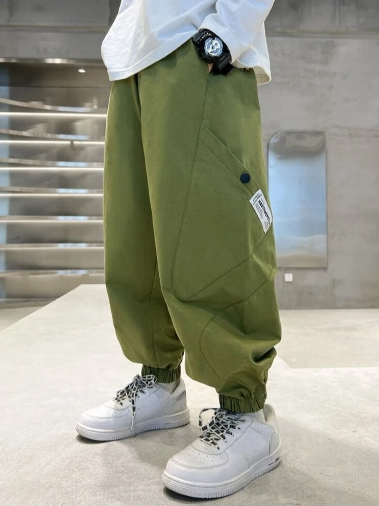 

Boys Cargo Pants Spring 2026 New Kids Tactical Jogger Trousers Casual Outdoor Sports Slim Fit Hip Hop Streetwear Long Pants