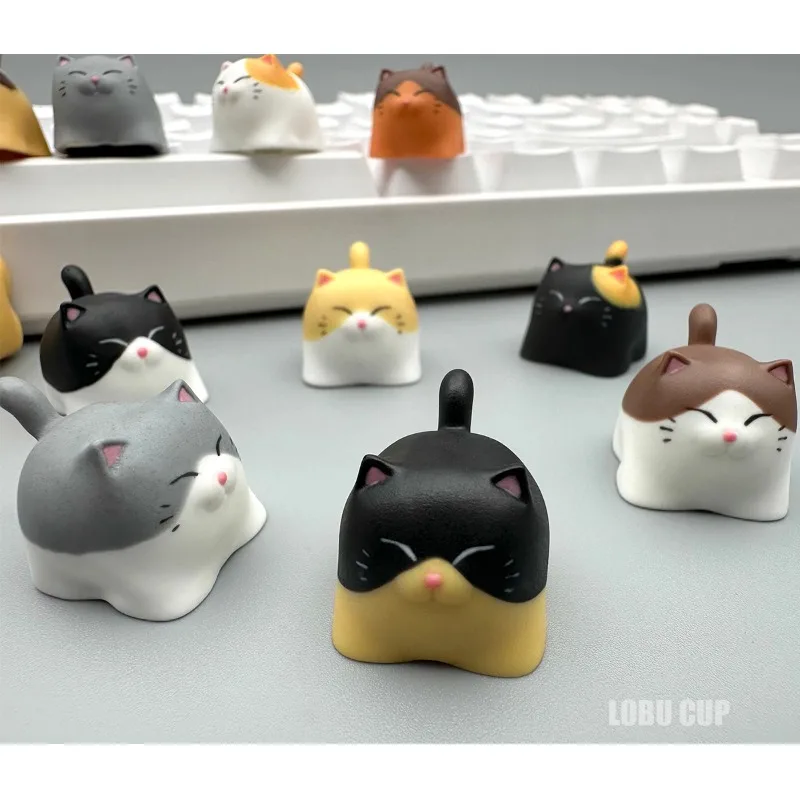 Imagem -02 - Mifuny Pudgy Cat Series Resina Key Cap Grupo Adorável e Exclusivo Keycaps Teclados Mecânicos Acessórios Presente Ideal para Meninas