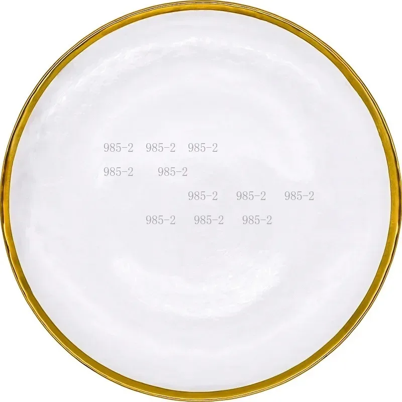 Wedding Decoration Glass Plates, 13 Inch Gold Rim Design Wholesale Charger Plates