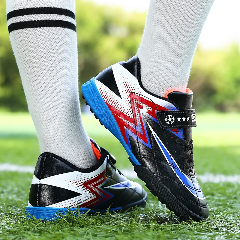 Soccer Shoes Kids Football Shoes TF/FG  Grass Training Sport Footwear Trend Sneaker For Boys Images Of Football