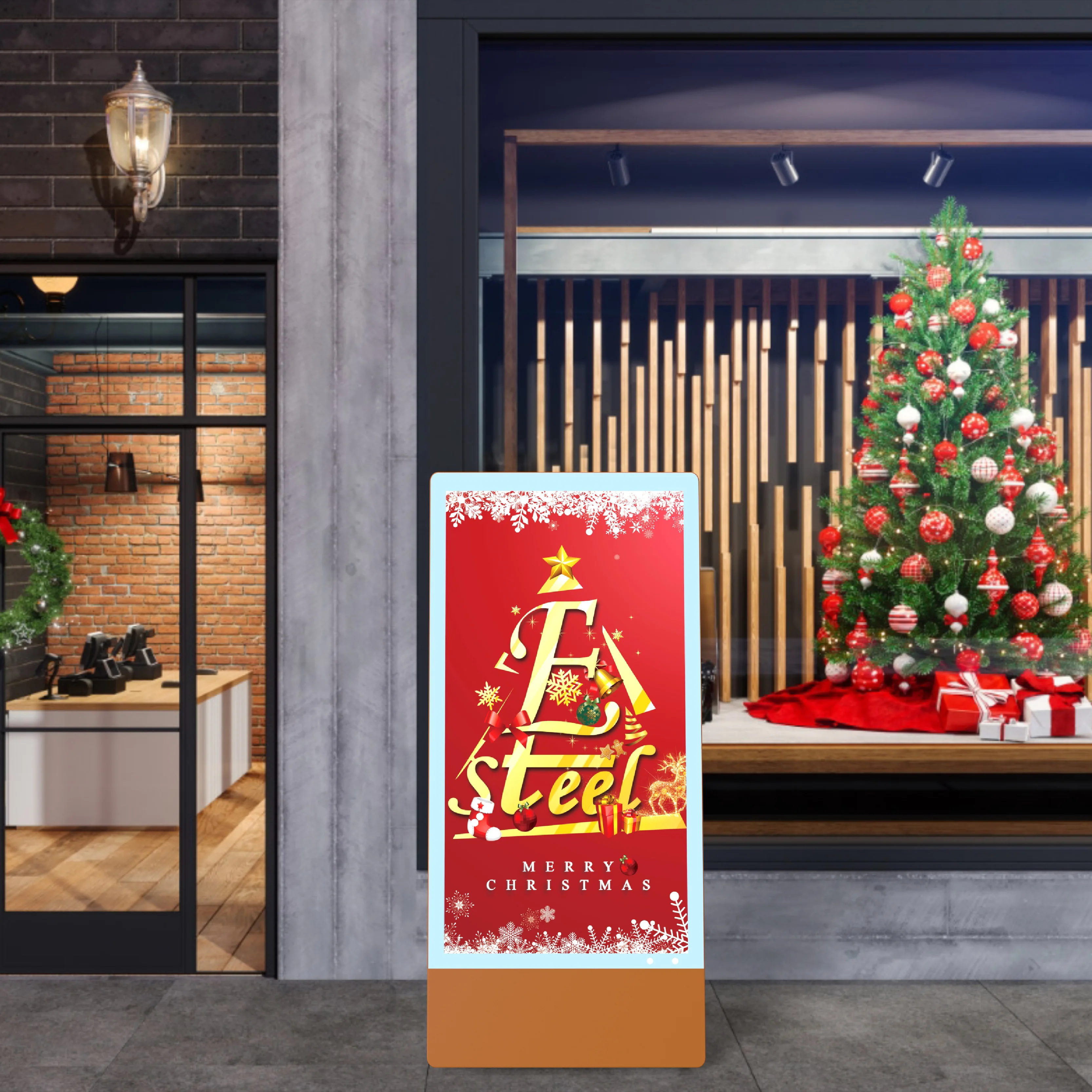 

43 Inch Battery Powered Anti Glare Glass Outdoor IP65 Waterproof LCD Outdoor Digital Signage Kiosk