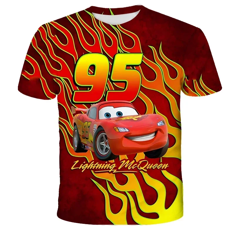 

Disney family Cosplay T-shirt, anime Lightning McQueen Car, Galaxy 3D Printing Fun T-shirt, round neck short sleeve