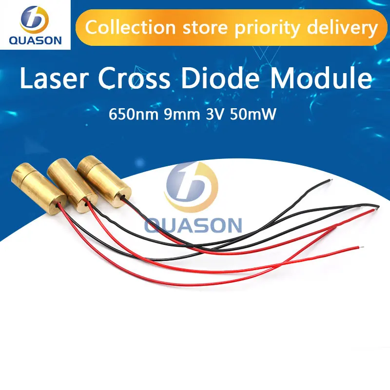 Laser head 650nm 9mm 3V 50mW Laser Cross Diode Module Red Copper Head