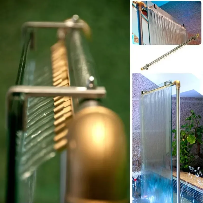 Cachoeiras artificiais coloridas, piscinas ao ar livre, jardins, lagos, fonte inoxidável, cortina de água, decoração de paisagem interna e externa