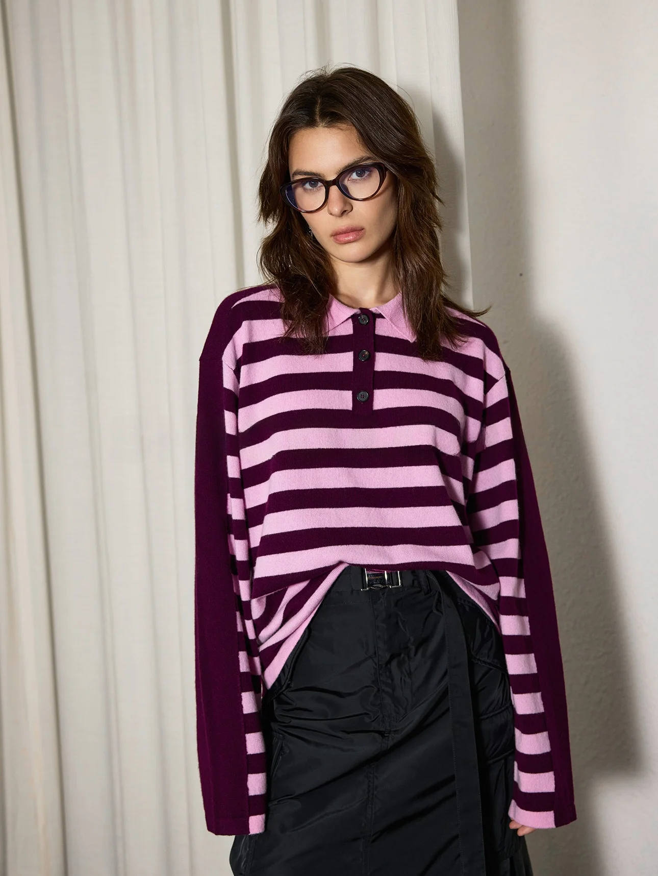 

Вязаный свитшот Hikechechi Spring из шерсти в полоску, свободного кроя, с цветовыми блоками, женский, в уличном стиле