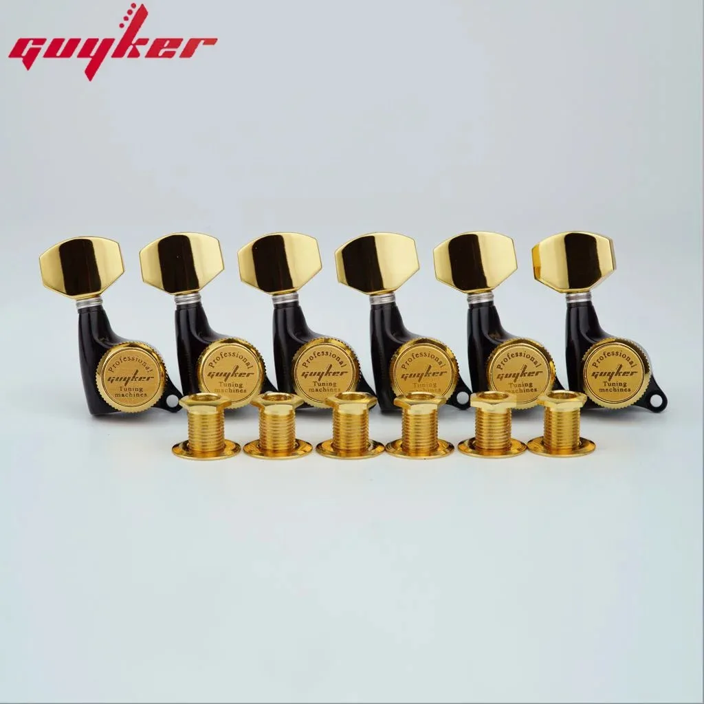 GUYKER Guitar Locking Tuners Electric Black Gold Guitar Tuning Pegs