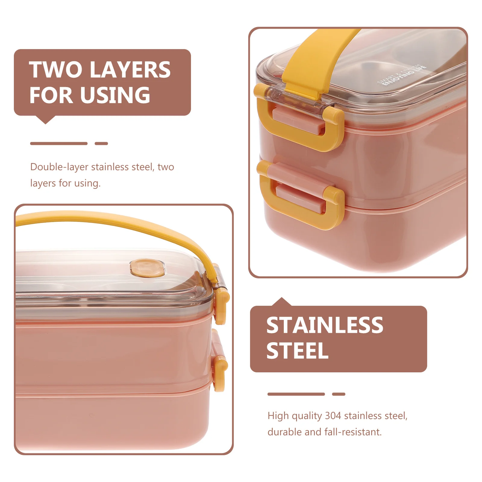 

1 шт., 1600 мл, изолированный ланчбокс, пластиковый двухслойный отделение из нержавеющей стали, коробка для бенто, школьный офис, пикник, хранение на открытом воздухе