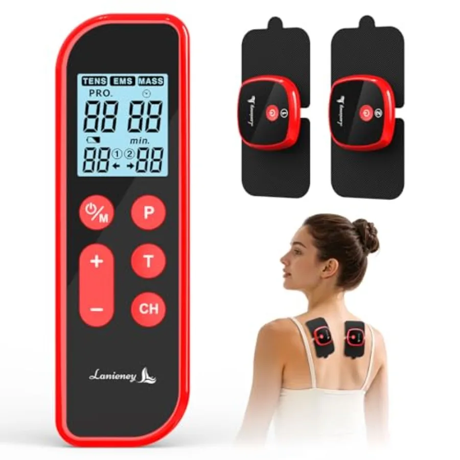

Беспроводной TENS-стимулятор мышц, 2 шт., перезаряжаемый, двухканальный, портативный электротерапевтический аппарат с пультом дистанционного управления для N