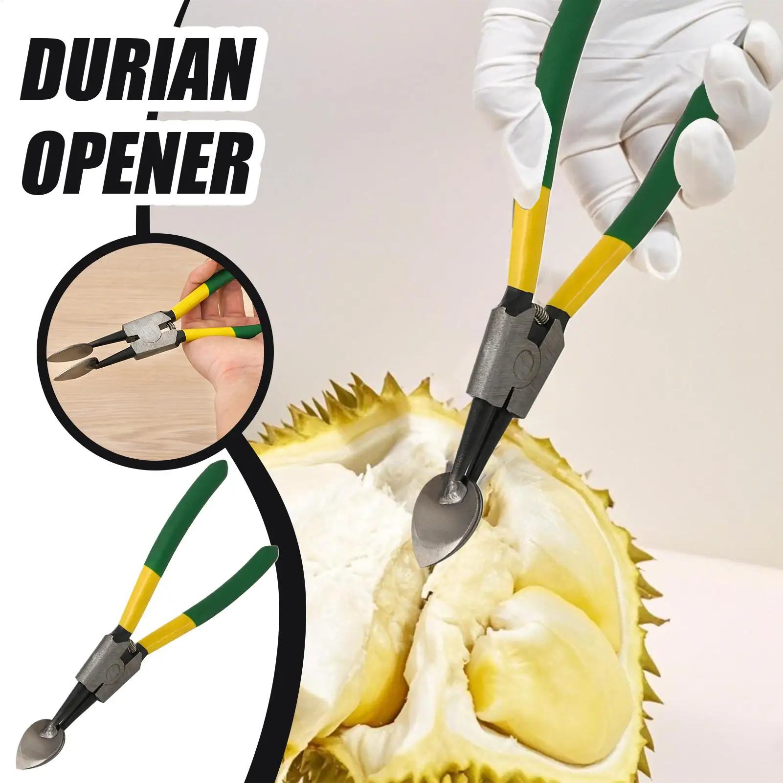 Stainless Steel Durian Opener Clip Rustproof Pliers Durable Durian Peel Breaking Tool for Restaurant Household Cooking Tools