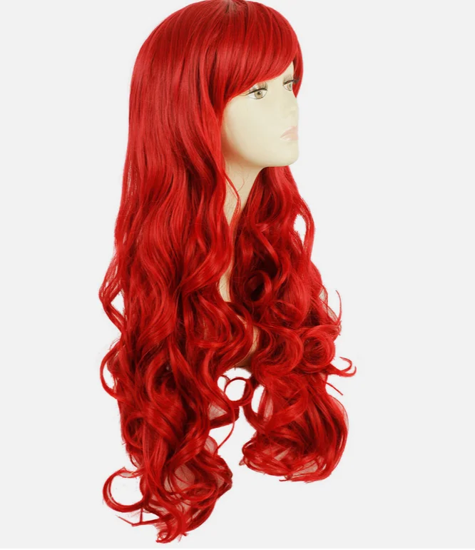 Women Red Cosplay Wig Long Curly Hair Fashion Hair Wigs 75cm