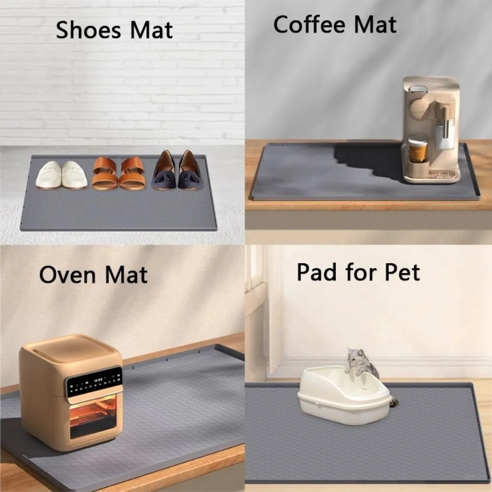 

Square Silicone Under Sink Mat Waterproof Heat Resistant Drain Pad Leak Protector Dirt-proof Drip Proof Tray Counter