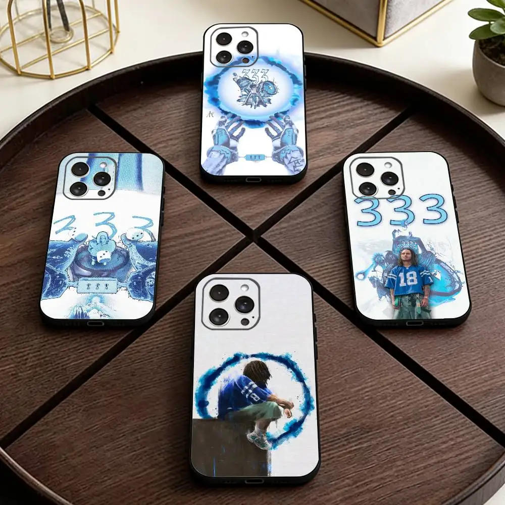 

Bladee 333 Drain Gang Phone Case For iPhone 17,16,15,14,13,12,11 Plus,Pro Max,XS,Soft Silicone Black Cover