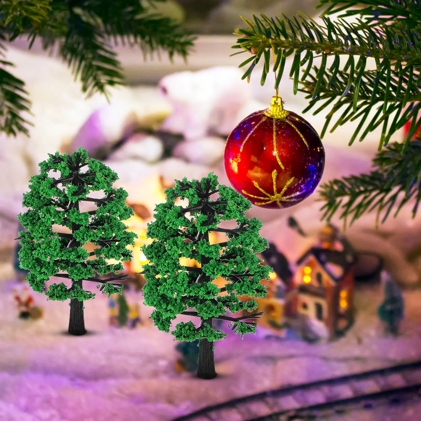10Pcs Mini Sand Table Trees Miniature Plastic Landscape Scenery for Architectural Models Train Railway Dioramas Office Desk