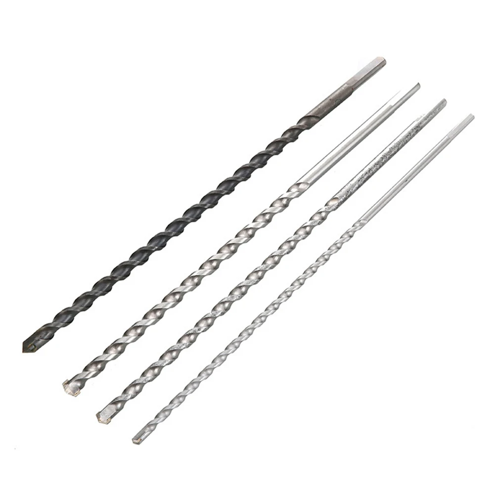 Broca de Impacto de Concreto de Alvenaria Longa Haste Triangular Brocas de Perfuração para Parede Penetrante Ferramenta Elétrica 300 mm mm mm 10 mm 12 mm 16 mm 1pc