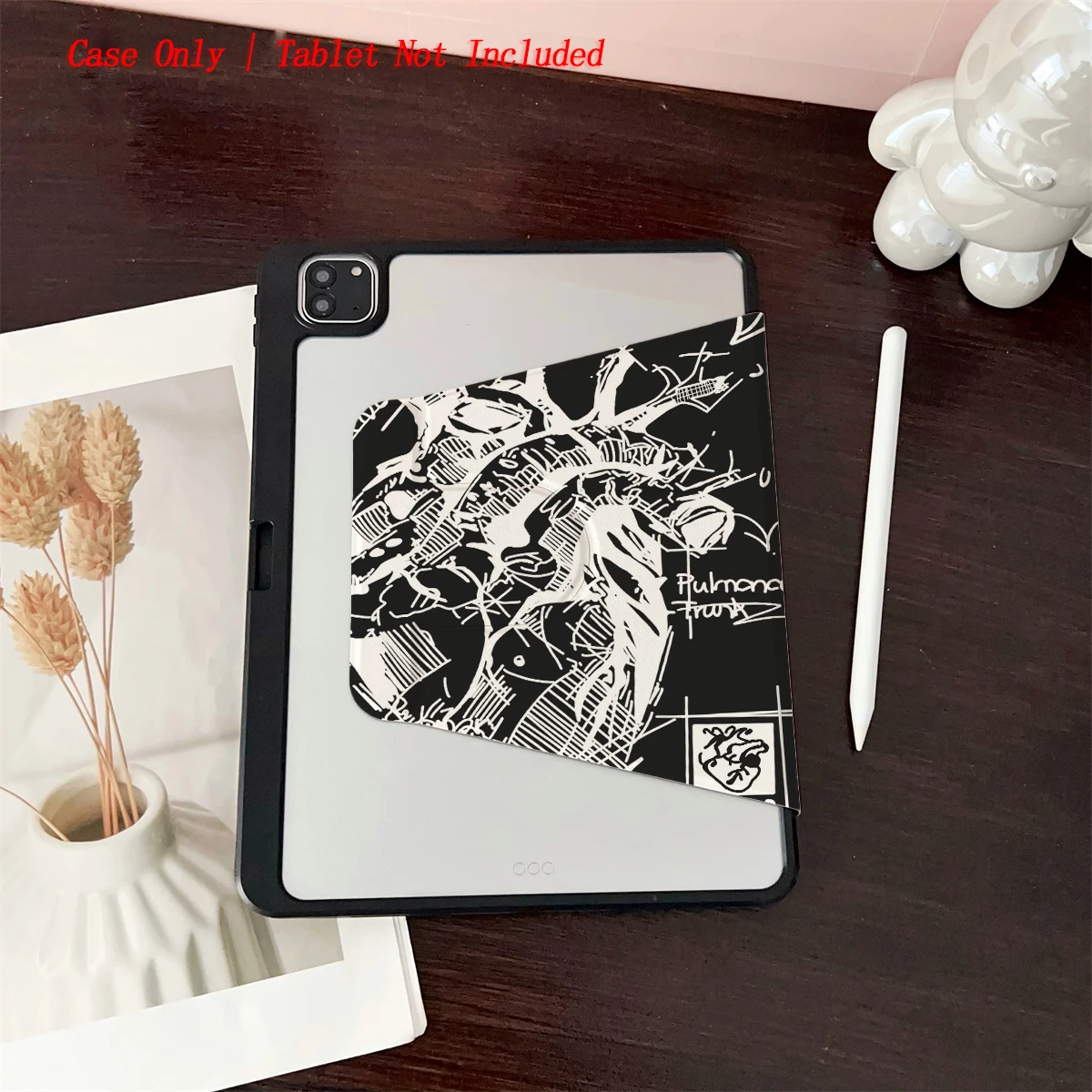 Edgy Black and White Heart Pattern iPad Case for 11th Gen 11-inch/A10 10.9 Auto Sleep/Wake Anti-Yellowing Cover