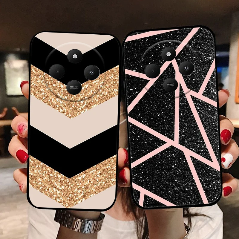 For Poco C75 Case Xiaomi Poco C75 Love Heart Silicone Phone Cover For Poco C75 Funda Camera Protection Shockproof Bumper Shell
