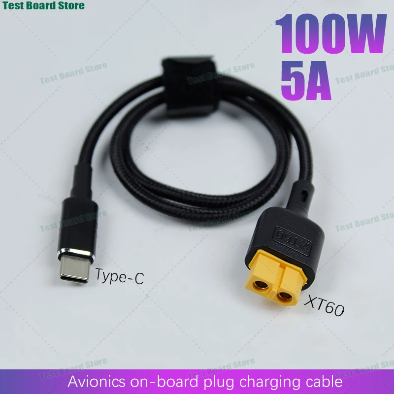 1Pce Type-C to XT60 PD100W 5A Charging Cable Converter Aircraft Model Power Cable for Toolkitrc M4Q M6D M7/9 SC100 Flight Model