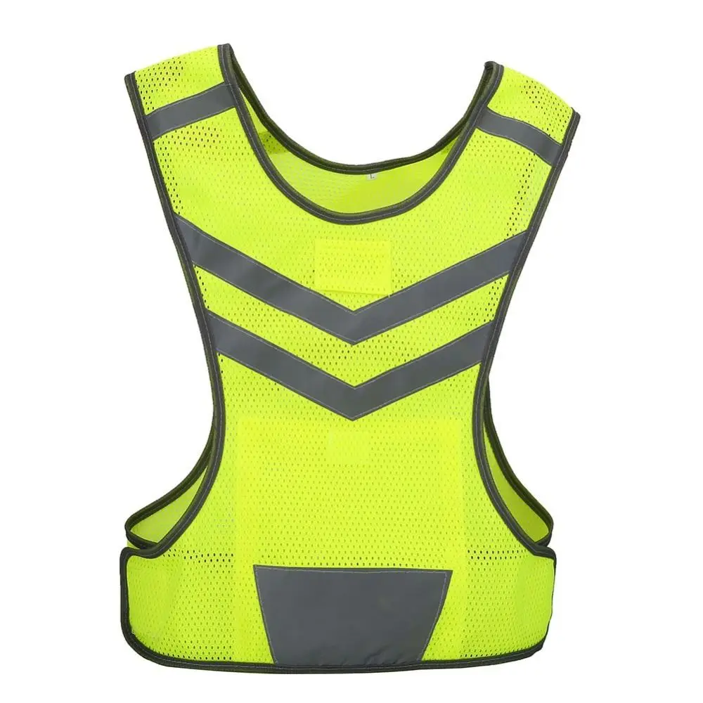 

Cycling Reflective Clothing Green Reflective Clothes No Sleeve One Size With Reflective Strips Warning Safety Wear Outdoor