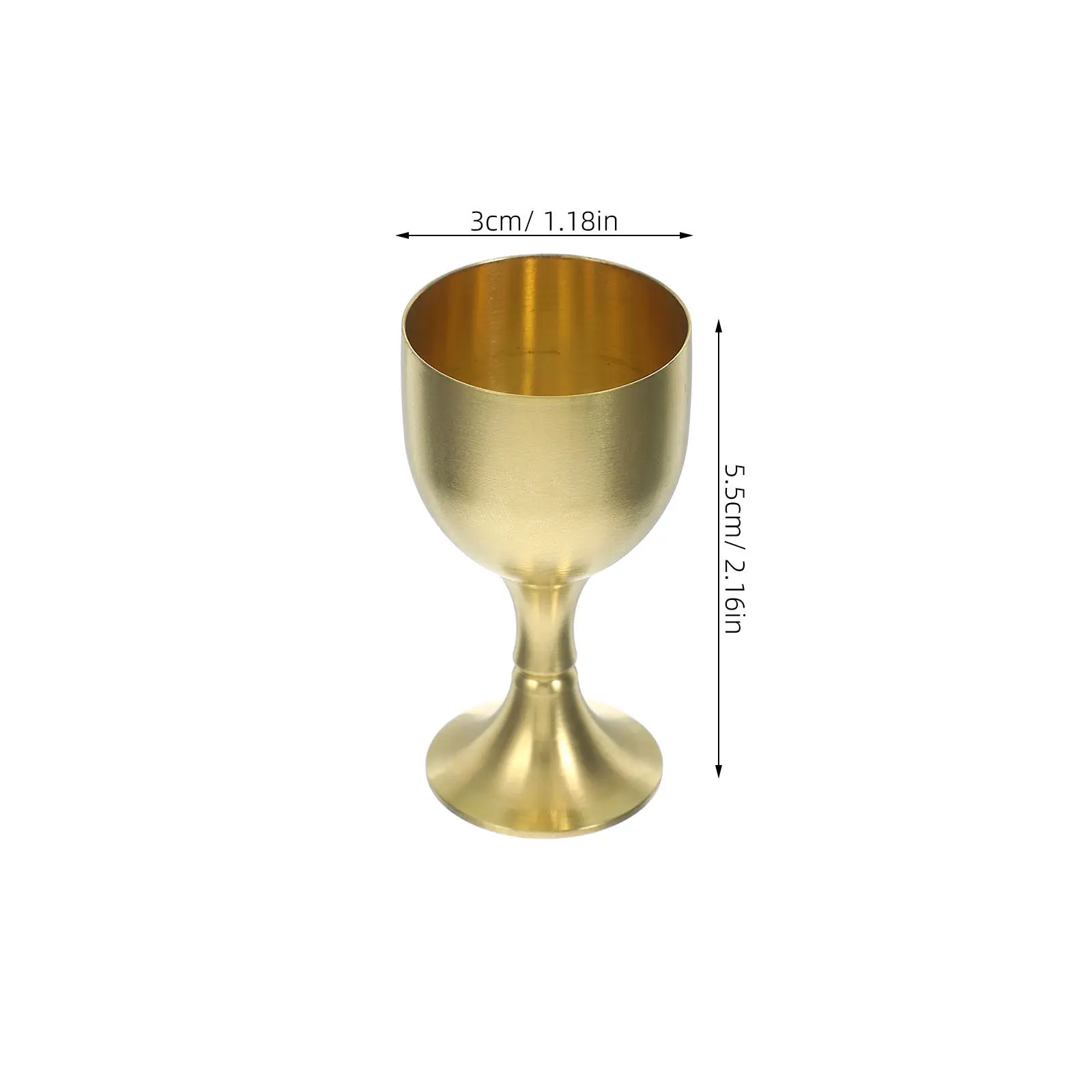 2Pcs Wear-Resistant Copper Alloy Buddhism Cup Offering Goblet for Water Offering Ritual Worship Temple Home Use Exquisite Metal
