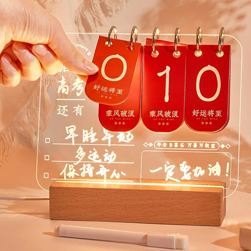 Customized Countdown Calendar One Page Per Day Notes Self-Discipline Student Office Self-Adhesive Reminder Board 2025 Acryli