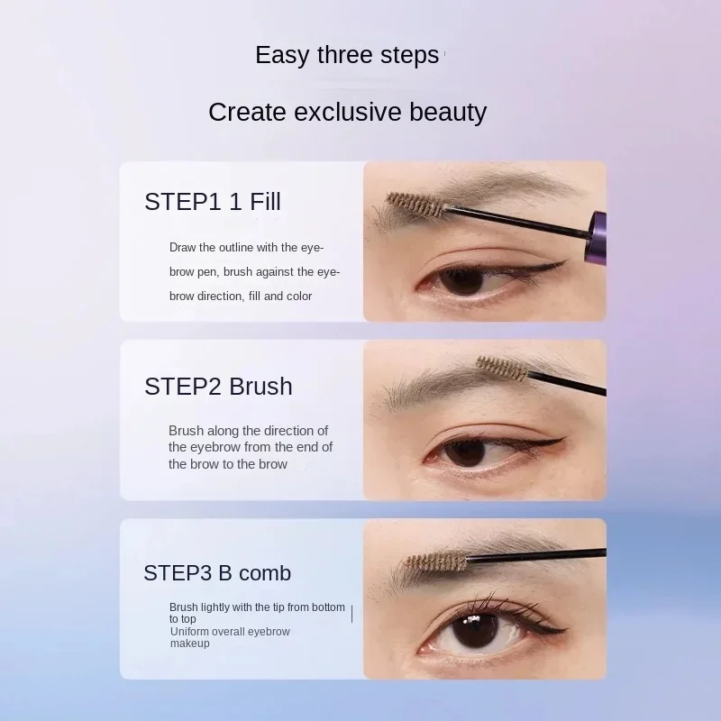 Uhue 3Colour Eyebrow Mascara Cream z pędzelkiem Wodoodporny Naturalny Długotrwały Koloryzujący Gel do Brwi Makijaż Kosmetyki Upiększające