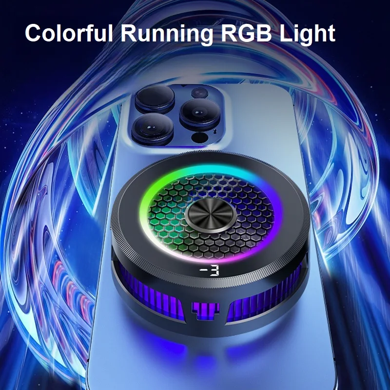 مبرد تبريد الهاتف المحمول ، 15 واط ، مبرد أشباه الموصلات ، تجميد بارد ، ليد ملون ، لا ضوضاء ، شاشة عرض مؤقتة #4