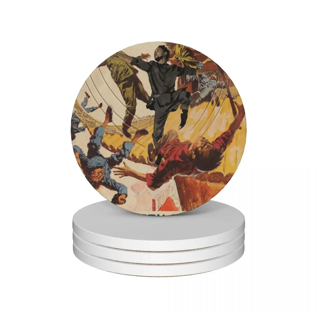 

Kendrick Lamar - Kung Fu Kenny Parody Ceramic Coasters (Set of 4) christmas teapot mat for cups set holder Coasters