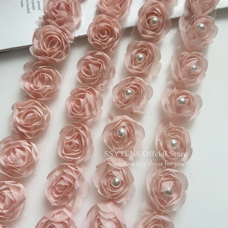 在庫あり シフォンレース ローズフラワー飾り 衣類アクセサリー - イブニングドレス パーティードレス装飾 ウェディングドレス 帽子 靴 スカート用