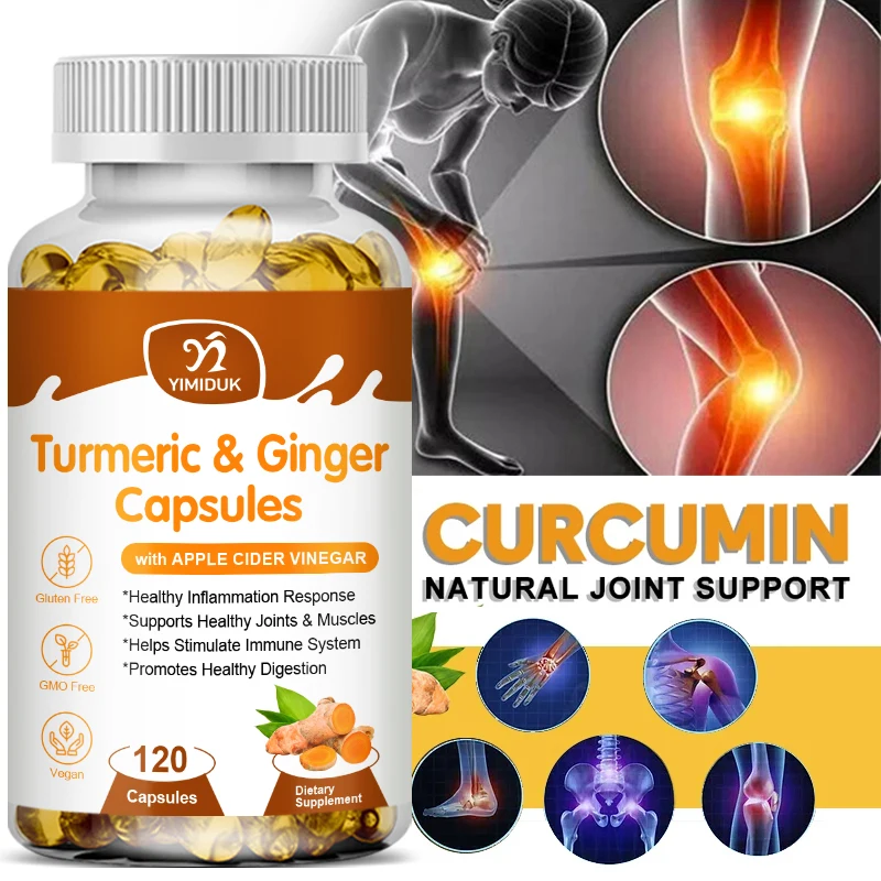 

Turmeric Capsules Chondroitin MSM Glucosamine Triple Strength for Hips, Knees, Heart Cognition & Back Comfort - Joint Supplement